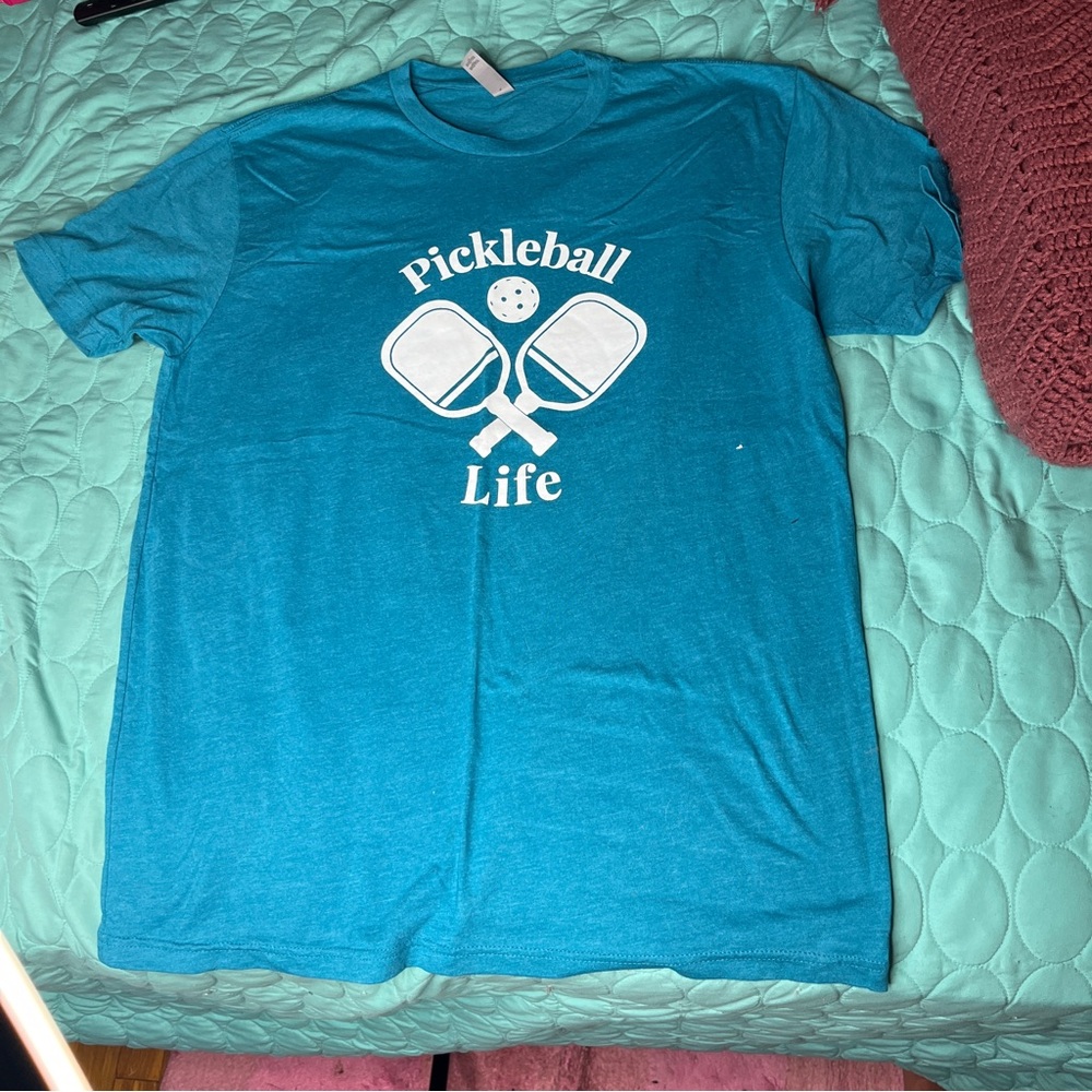 Next Level Pickleball Life Blue & White Shirt Size Large